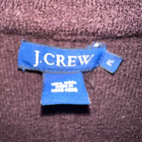 Vintage J. CREW Boiled Wool Coat Sz Large Petite Chocolate Brown Pockets Preppy - Picture 3 of 4